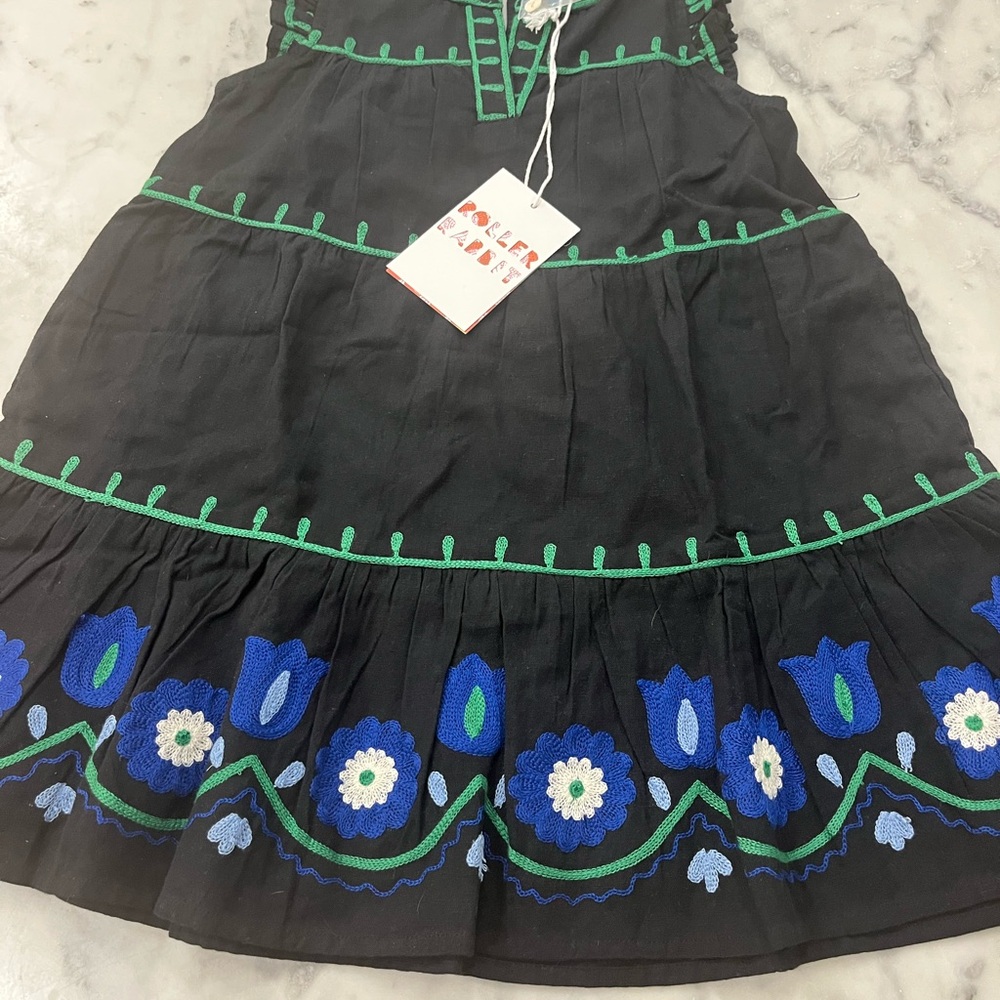 Roller Rabbit Black and Blue Embellished Bubble Mini Dress